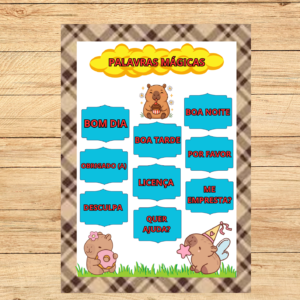 PALAVRAS MÁGICAS CAPIVARAS FOFAS 3X3