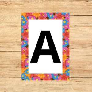 ALFABETO SÓ COM LETRAS TEMA JARDIM