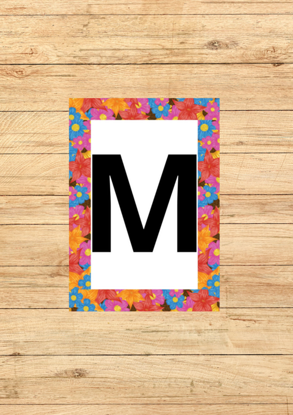 ALFABETO SÓ COM LETRAS TEMA JARDIM