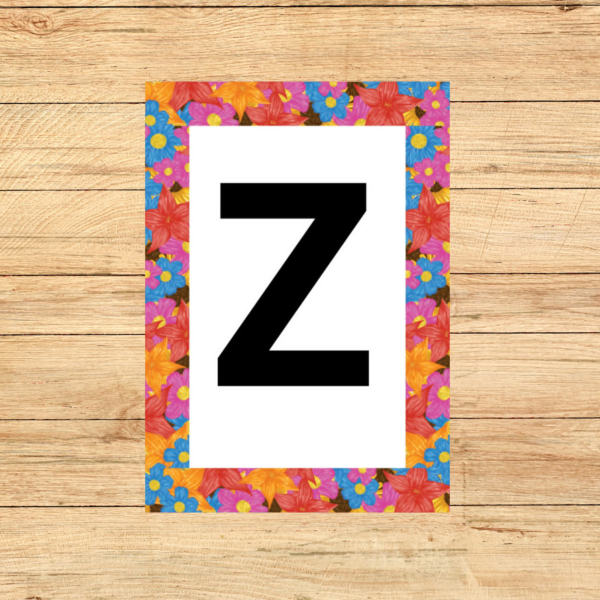 ALFABETO SÓ COM LETRAS TEMA JARDIM