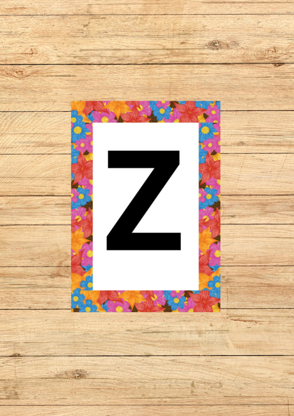 ALFABETO SÓ COM LETRAS TEMA JARDIM