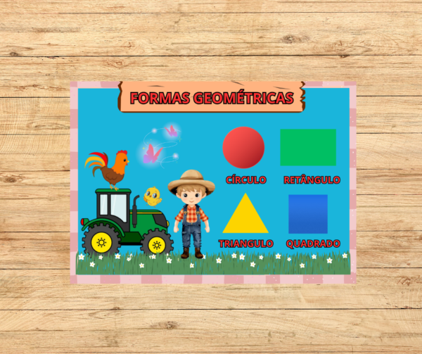 FORMAS GEOMÉTRICAS KIT DE SALA TEMA FAZENDINHA 3X3