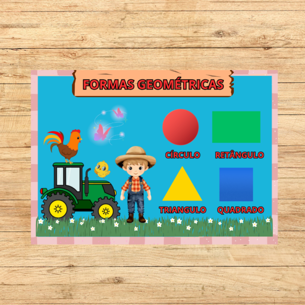 FORMAS GEOMÉTRICAS KIT DE SALA TEMA FAZENDINHA 3X3