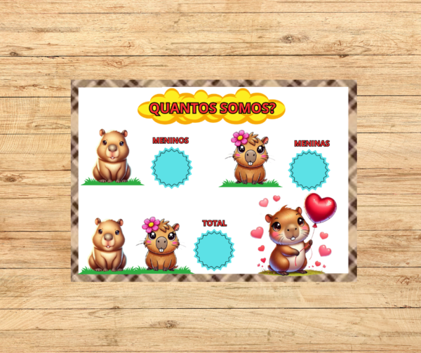 KIT DE SALA CAPIVARAS FOFAS 2X2