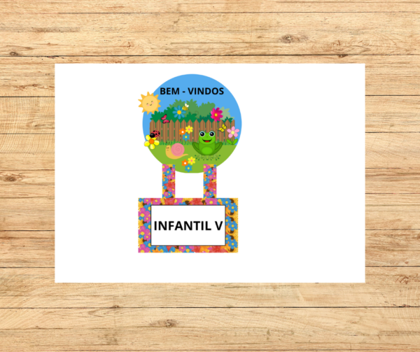 PLACA DE BEM-VINDOS TEMA JARDIM