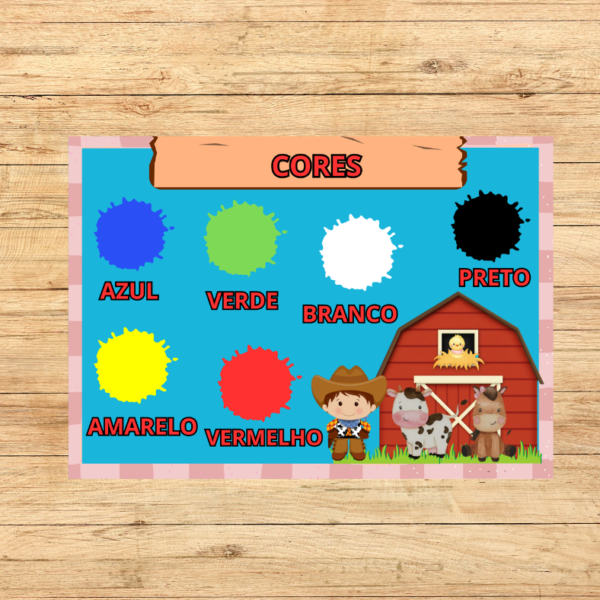 CORES KIT DE SALA TEMA FAZENDINHA 3X3