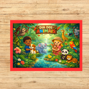 IMAGEM TEMPO (38) PAINEL DIA DOS ANIMAIS NA FLORESTA