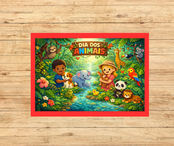 IMAGEM TEMPO (38) PAINEL DIA DOS ANIMAIS NA FLORESTA