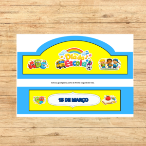 COROA DIA DA ESCOLA AZUL E AMARELO