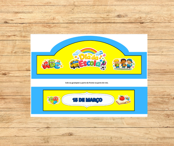COROA DIA DA ESCOLA AZUL E AMARELO