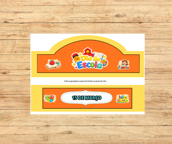 COROA DIA DA ESCOLA AMARELO E LARANJA
