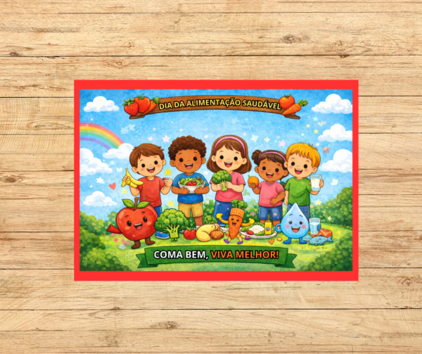 PAINEL ALIMENTAÇÃO SAUDÁVEL IMAGEM LÚDICA