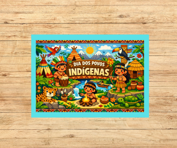 PAINEL POVOS INDÍGENAS COM INSTRUMENTOS